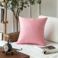 thumbnail image 1 of Phantoscope Soft Textured Linen Burlap Series Spring Decorative Throw Pillow, 18" x 18", Light Pink, 1 Pack, 1 of 4