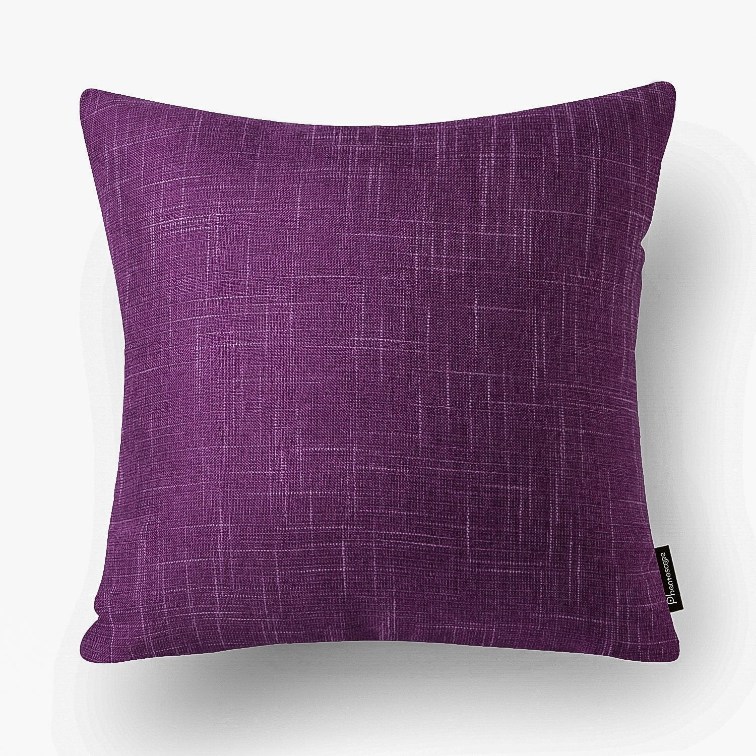 Phantoscope Soft Textured Linen-Look Decorative Throw Pillow, 18 x 18 in, Dark Purple, 1 Pack