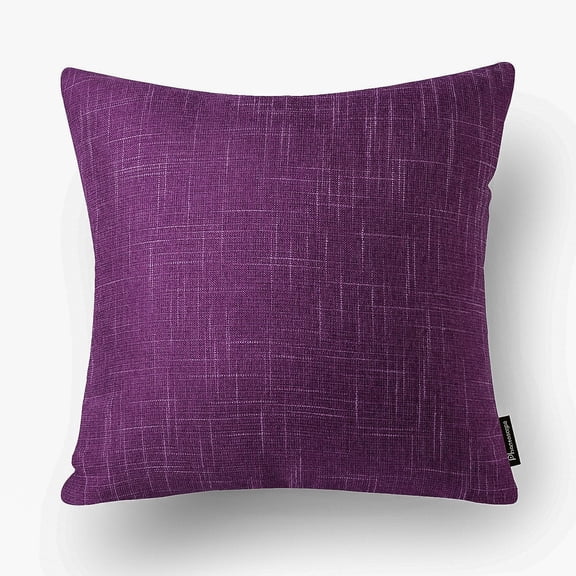 Phantoscope Soft Textured Linen-Look Decorative Throw Pillow, 18 x 18 in, Dark Purple, 1 Pack