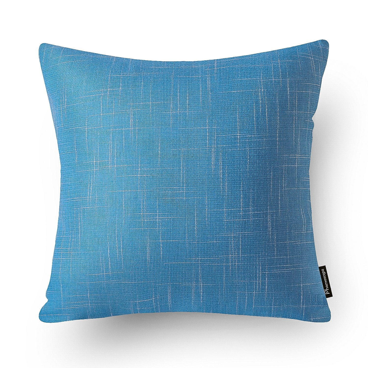 Phantoscope Soft Textured Linen-Look Decorative Throw Pillow, 18 x 18 in, Lake Blue, 1 Pack