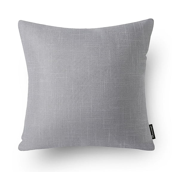 Phantoscope Soft Textured Linen-Look Decorative Throw Pillow, 18 x 18 in, Light Gray, 1 Pack