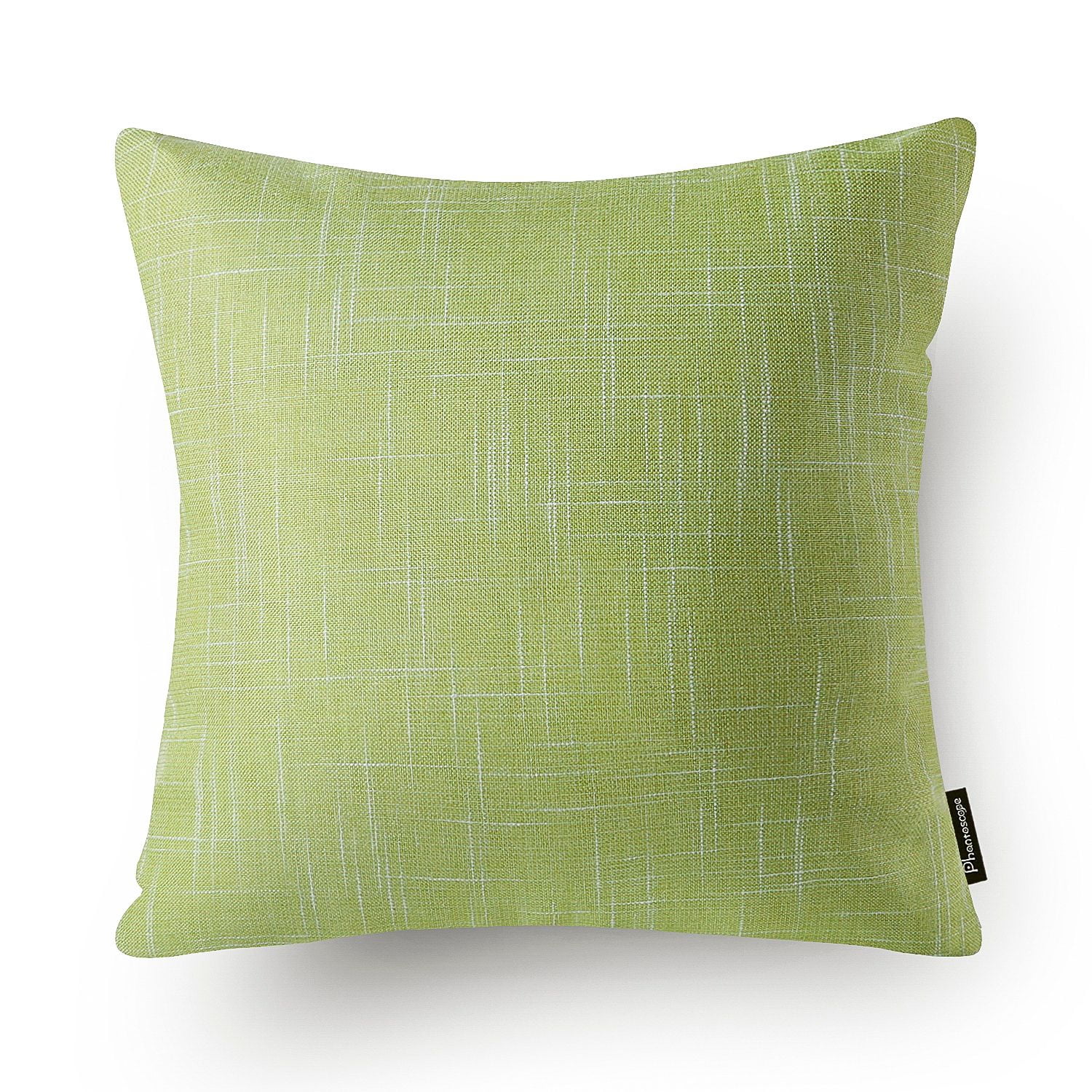 Phantoscope Soft Textured Linen-Look Decorative Throw Pillow, 18 x 18 in, Light Green, 1 Pack