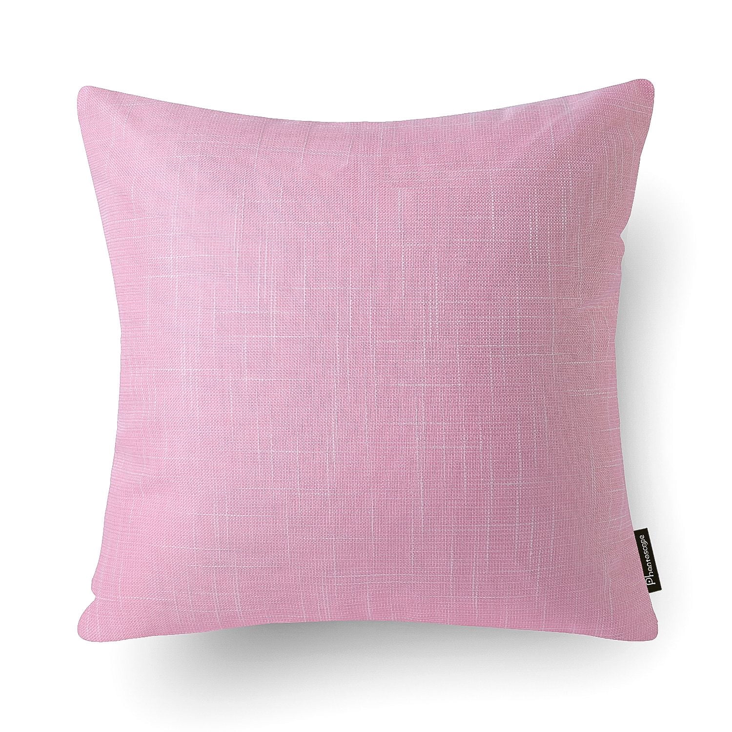 Phantoscope Soft Textured Linen-Look Decorative Throw Pillow, 18 x 18 in, Light Pink, 1 Pack