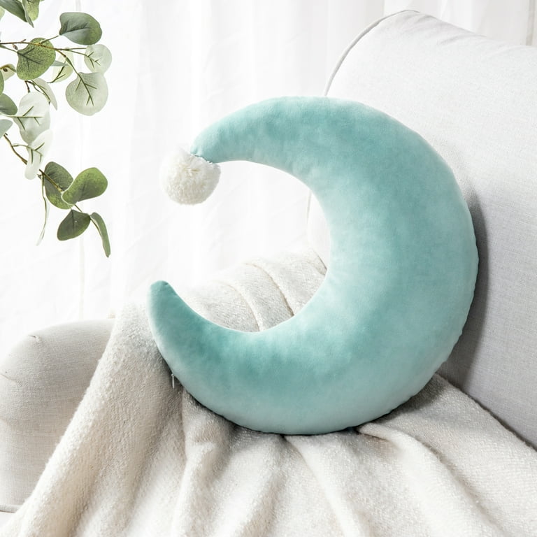 Velvet Moon Pillow - Round Space-Themed Throw Pillow - Moon Gift