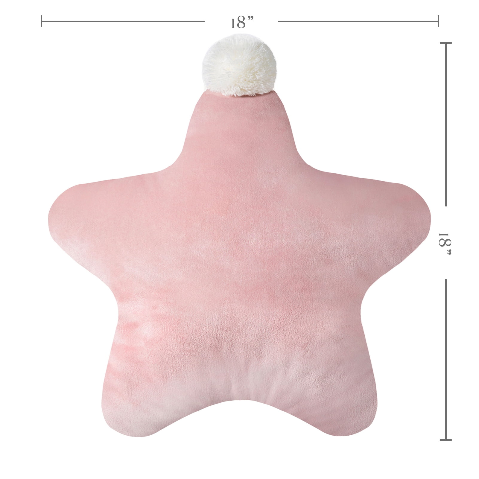 Phantoscope Star Pom Pom Decorative Throw Pillow, 18 x 18 in, Pink