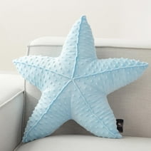 Phantoscope Starfish Shaped Velvet Throw Pillow Ocean Series Decorative Pillow, 20.5" x 20.5", Light Blue, 1 Pack