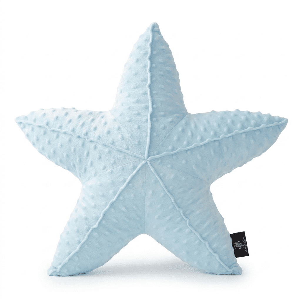 Phantoscope Starfish Velvet Throw Pillow 20.5", Ocean Series, Light Blue