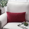thumbnail image 1 of Phantoscope Textural Faux Linen Series Decorative Throw Pillow, 12" x 20", Red, 1 Pack, 1 of 6