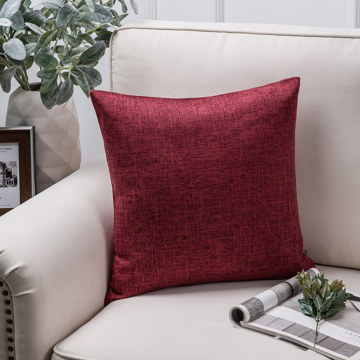 18x18 Pillow Dark Red Throw Pillows Luxury Red Velvet Pillow Cover
