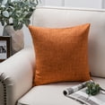 thumbnail image 1 of Phantoscope Textural Faux Linen Series Decorative Throw Pillow, 22" x 22", Orange, 1 Pack, 1 of 6