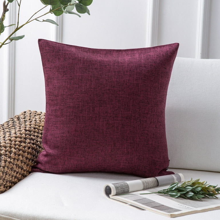 Phantoscope Textural Faux Linen Series Decorative Throw Pillow, 22