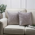 thumbnail image 1 of Phantoscope Textural Faux Linen Series Square Decorative Throw Pillow Cusion for Couch, 18" x 18", Light Gray, 2 Pack, 1 of 6