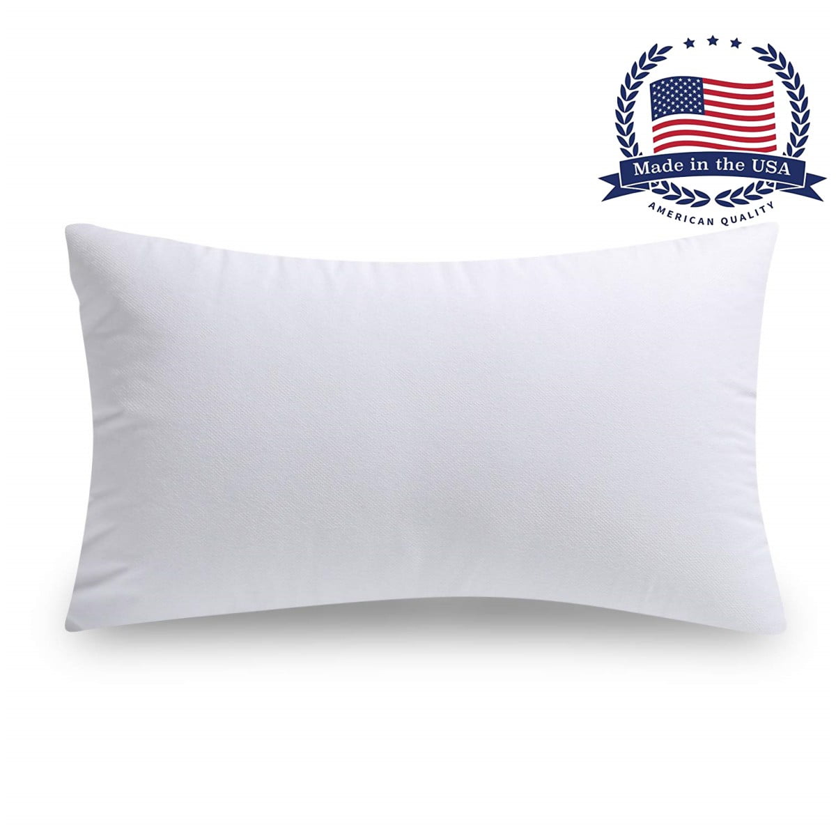 White Hypoallergenic Polyester Throw Pillow Insert, 12 x 20 inches