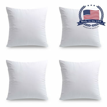 Phantoscope Throw Pillow Inserts, Hypoallergenic Square Form Decorative for Couch Bed Inserts, Made in USA, 4 Pack, 20 x 20 inches