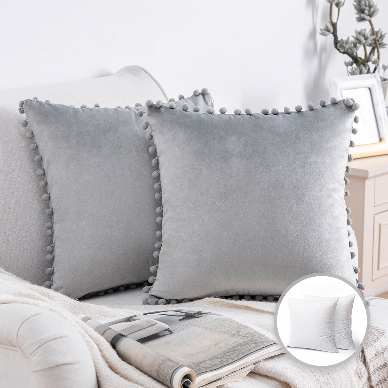 Tassels Reversible Throw Pillow (Set of 2)