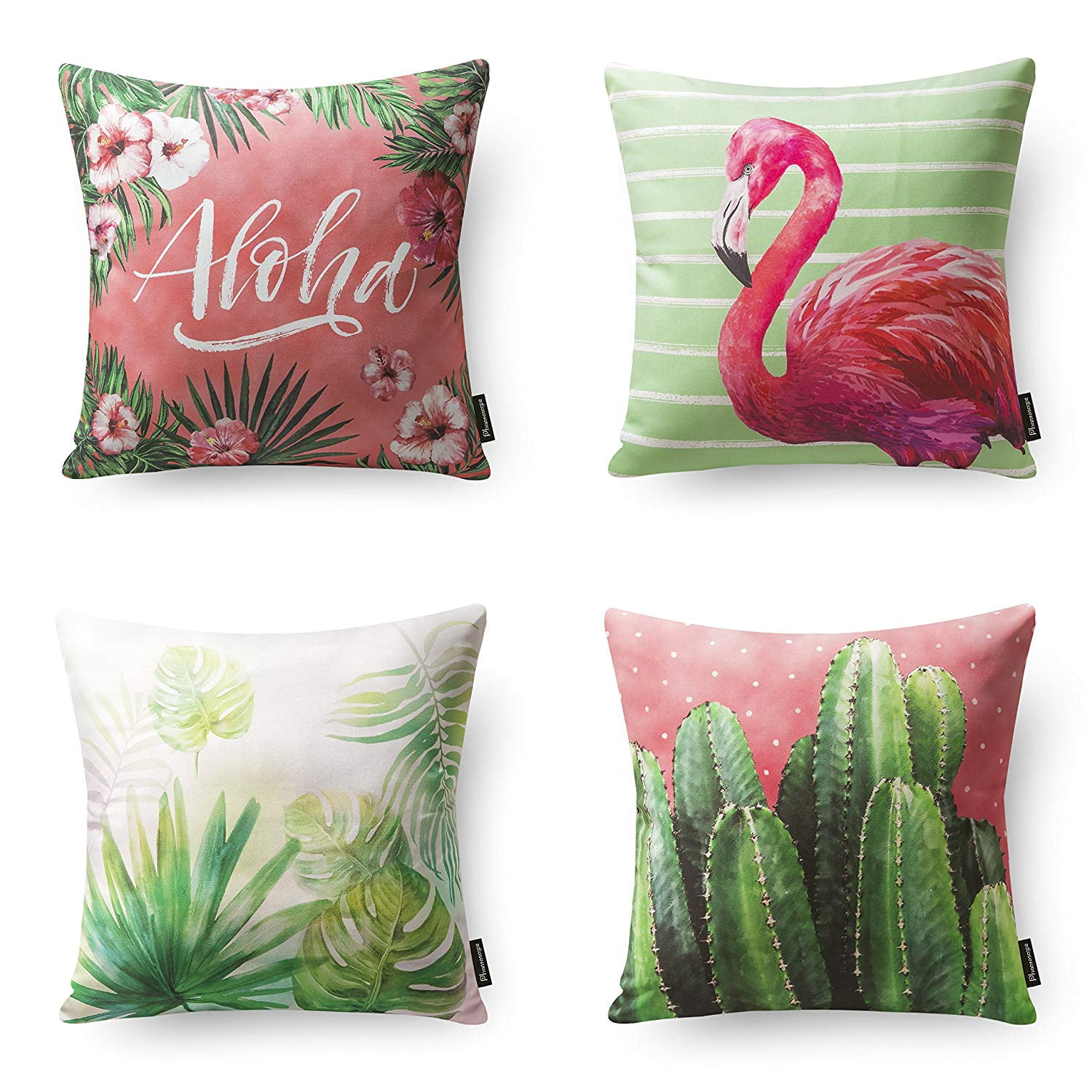 Phantoscope Tropical Series Decorative Throw Pillow Cover, 18" x 18 ...