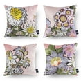 thumbnail image 1 of Phantoscope Tropical Series Decorative Throw Pillow Covers, Light Purple Sunflower, 18" x 18", Set of 4, 1 of 6