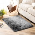 thumbnail image 1 of Phantoscope Ultra Soft Faux Fox Fur Black, Indoor Area Rug, 2 x 3 ft, Rectangle, 1 of 5