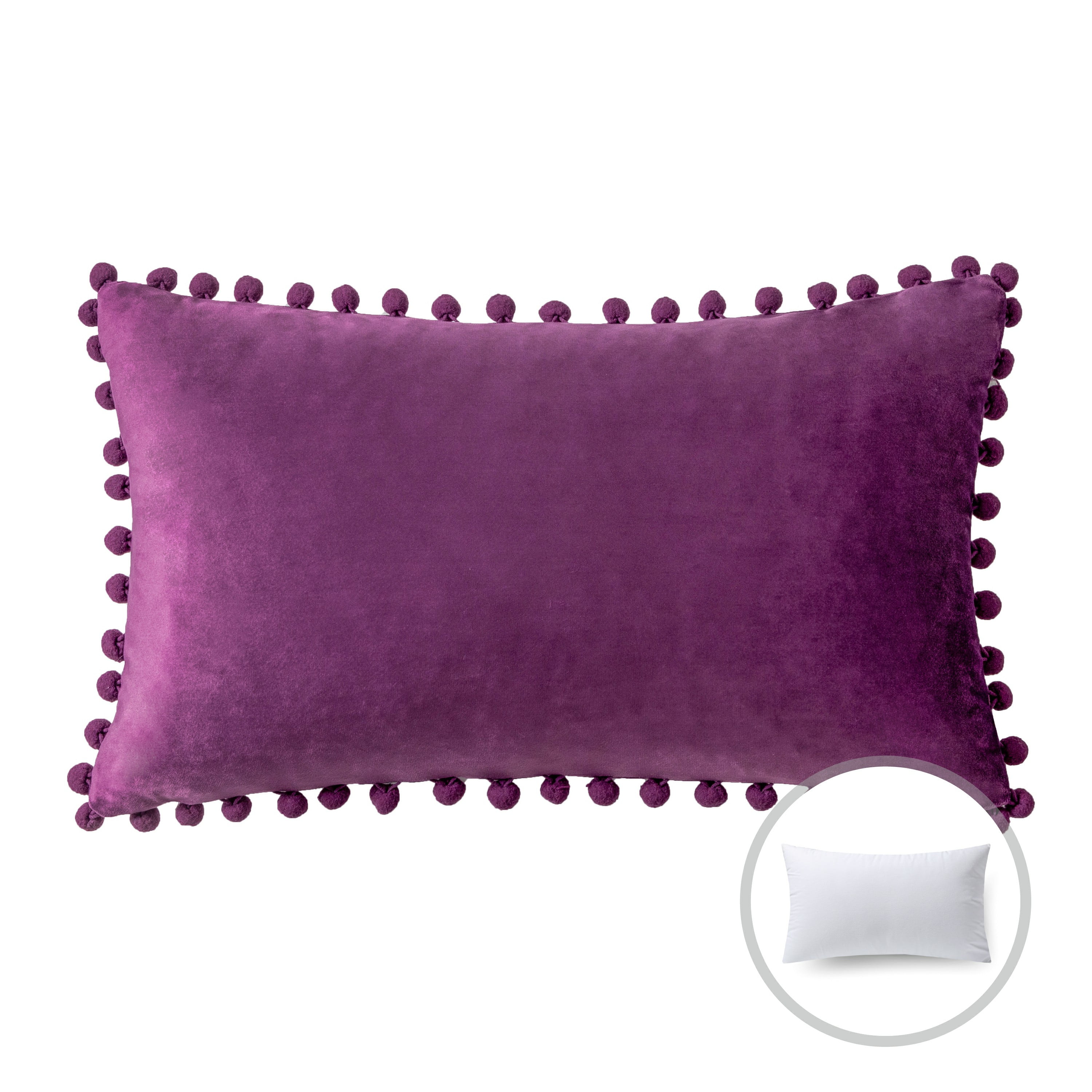 Cozy Quarters Inc Purple Velvet Feather and Down Filled Throw Pillows (Set of 2)