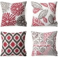 thumbnail image 1 of Phantoscope Vintage and Classic Series Decorative Throw Pillow Cover, 18" x 18", Red/Brown, 4 Pack, 1 of 6