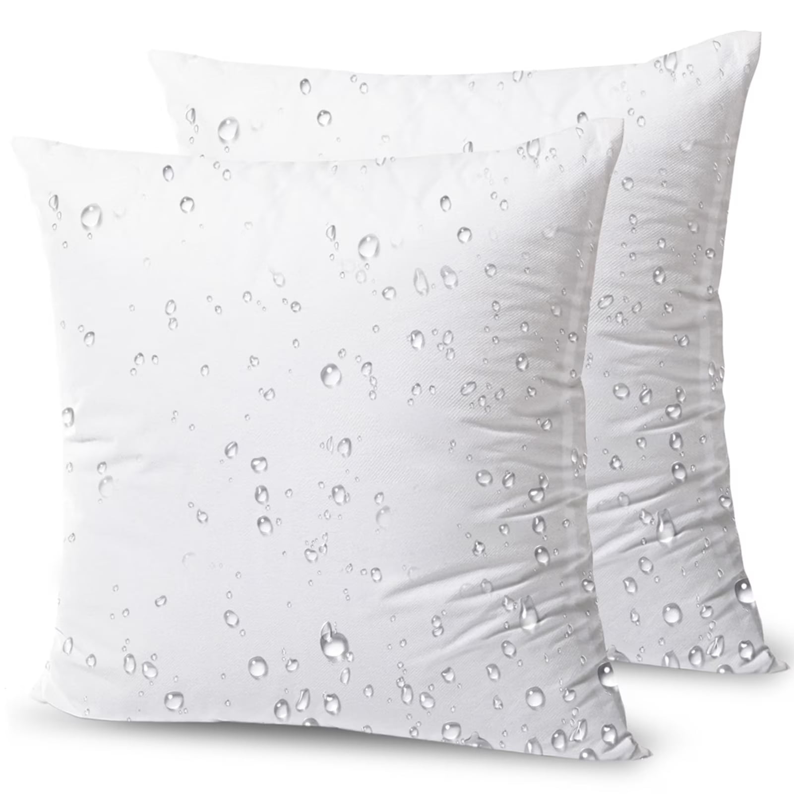 Phantoscope Waterproof 20x20 Outdoor Pillow Inserts 2 Pack, Square Outdoor Sofa Cushion Pair