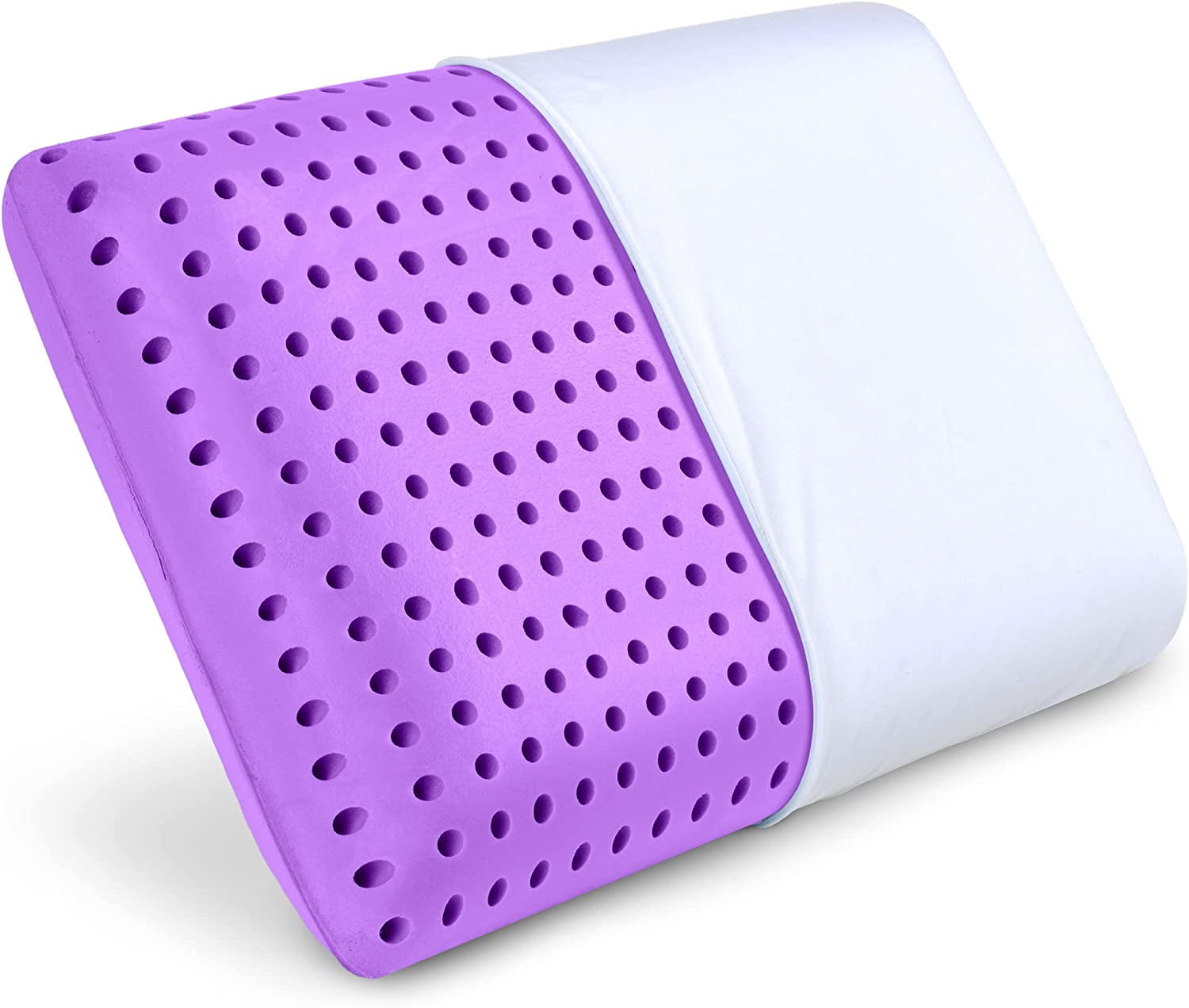 PharMeDoc Purple Cooling Memory Foam Pillow for Adults, Ventilated Hole
