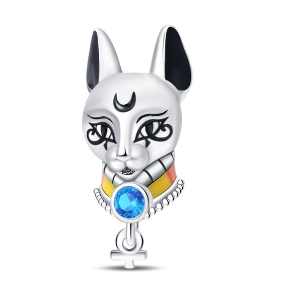 Pharaoh Cat Charm, Beaded Bracelet Charm, Fit for 3mm-4.5mm BraceletsPAC1099