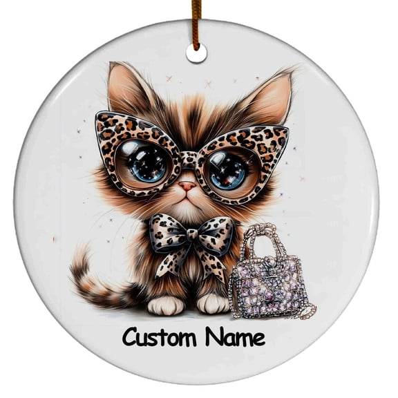 Pharaoh Cat Ornament, Christmas Ornament 2025, Personalized Ornament with Name, Gifts for Cat Mom, Cat Dad, Gift for Cat Lovers, Cat Ornament 2025