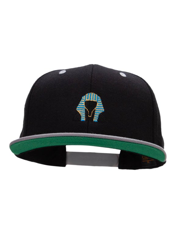 Pharaoh Embroidered Wool Blend Classic Snapback - Black Silver OSFM