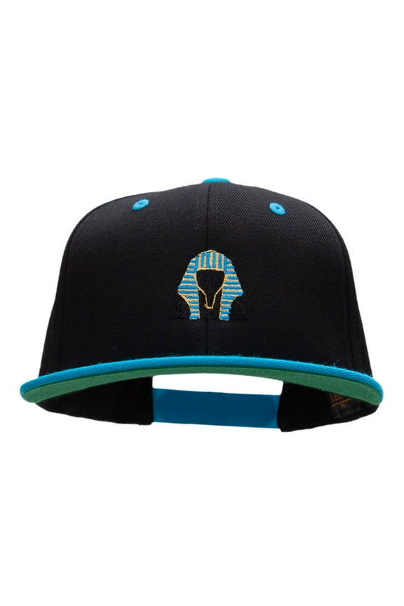 Pharaoh Embroidered Wool Blend Classic Snapback - Black Teal OSFM