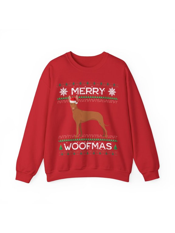 Pharaoh Hound Christmas Sweatshirt Gifts Mom Dad Holiday Woofmas