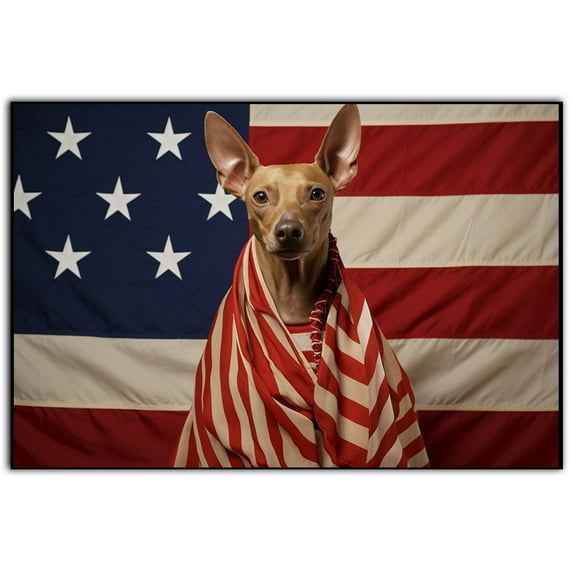 Pharaoh Hound Dog 4th of July Painting Canvas, Patriot American Dog Canvas, American Flag Diamond Art Canvas,Perfect for Home Decoration Festival Gift