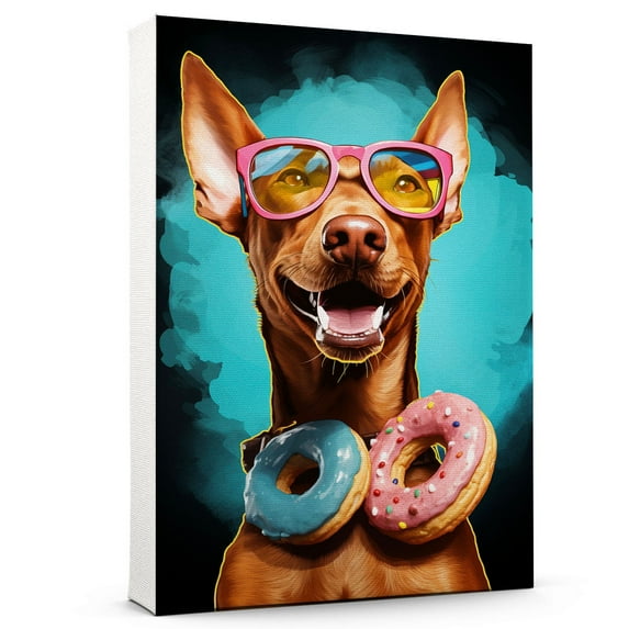 Pharaoh Hound Dog Canvas Wall Art,Pet Canvas Painting Puppy Artwork,Colorful-Watercolor Original Artwork Print For Bedroom, Bathroom Wall Art decor