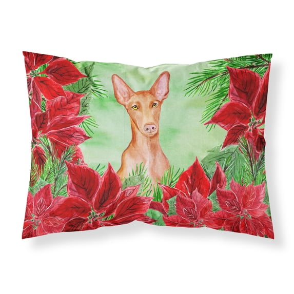 Pharaoh Hound Poinsettas Fabric Standard Pillowcase