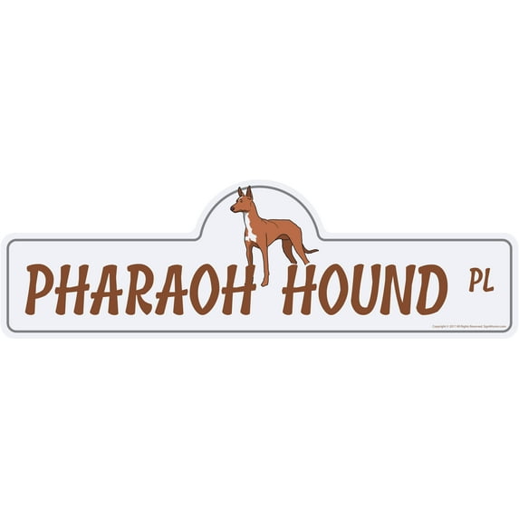 Pharaoh Hound Street Sign | Indoor/Outdoor | Dog Lover Funny Home Décor for Garages, Living Rooms, Bedroom, Offices | SignMission personalized gift | 36" Wide