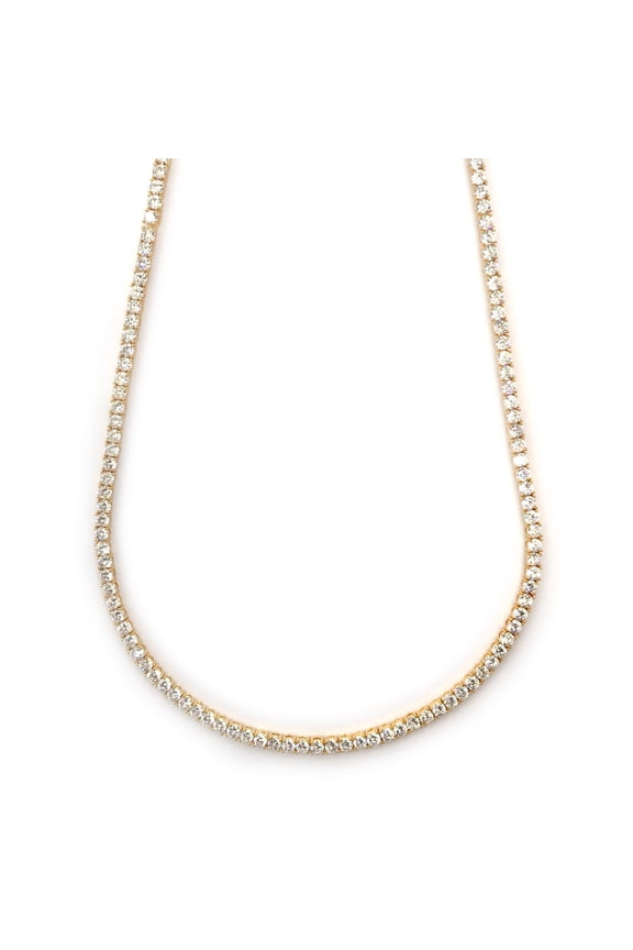 Pharaoh Necklace 18k Gold CZ Round Cut 4mm