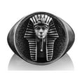 thumbnail interactive-video image 1 of Italian Silver, Inc. Men's 925 Sterling Silver Egyptian King Pharaoh Iced Ring - White Gold Finish, Baguette CZ 1 of 4