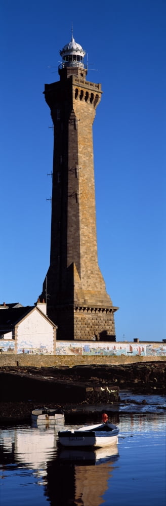 Phare dEckmuhl lighthouse in Penmarch Finistere Brittany France Canvas Art - Panoramic Images (36 x 12)