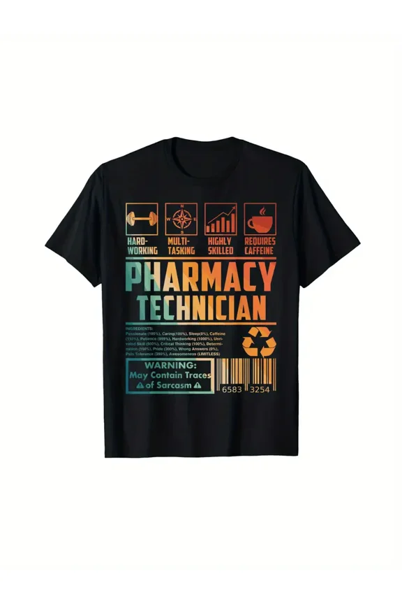 Pharm Tech Pharmacy Technician Hardworking Multitasking T-Shirt