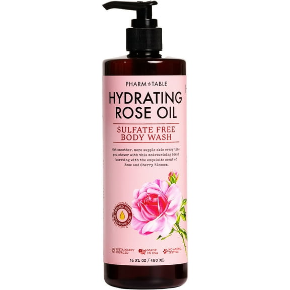 Pharm to Table Hydrating Rose Oil Sulfate Free Body Wash 480mL