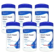 Pharma-C 100% Witch Hazel Wipes Toner & Astringent Cleansing Cloths [6 Canisters of 40 wipes]