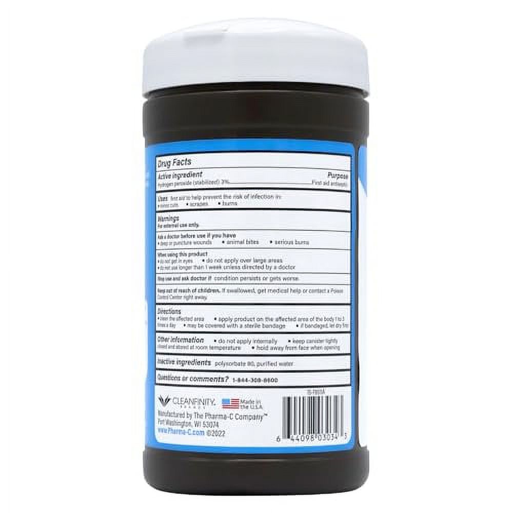 PharmaC 3 Hydrogen Peroxide Wipes [6 pack 40ct canisters] First