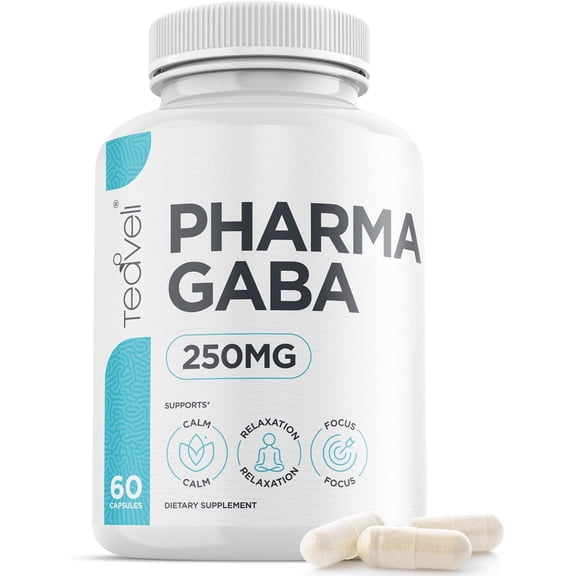 Pharma GABA 250 mg Naturally Fermented GABA Supplement Clinically Proven to Support Relaxation, Cognitive Health, Sleep & Focus