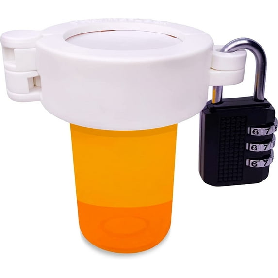 Pharma-Lock Pill Bottle Locking Cap for CVS Pharmacy Pill Bottles, Fits 20 Dram CVS Pill Bottle, Includes Cap and Combination Lock
