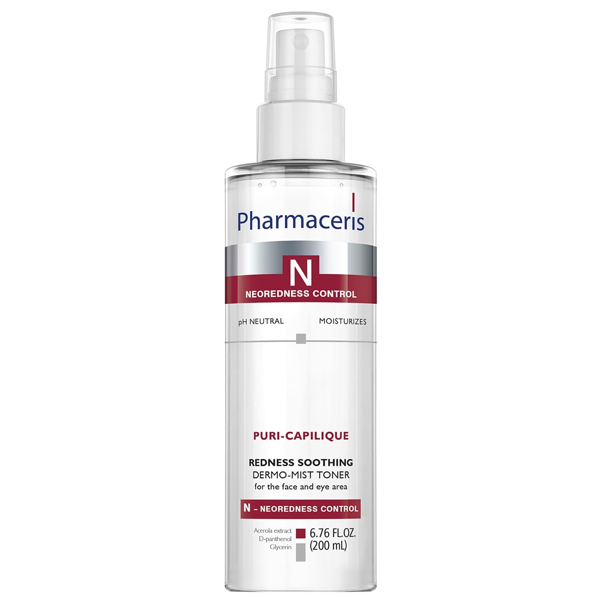 Pharmaceris Redness Soothing Mist Toner, Facial Toner, Face Mist, Helps Hydrate, Even Skin Tone, PURI-CAPILIQUE 6.76 fl oz