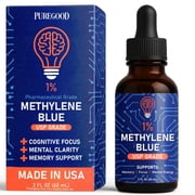 PureGood Pharmaceutical-Grade Methylene Blue 1% &ndash; 60 مل | USP-Grade، تم اختباره من قبل طرف ثالث، خالي من الكحول | زجاجة قطارة العنبر