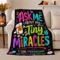 thumbnail image 1 of Pharmacist Appreciation Themed Ask Me About My Tiny, Festive Holiday Scene, Warm Flannel Blanket for Living Room and Reading Nook, Art Lovers Christmas Gift, Festive Home Decor, 1 of 9