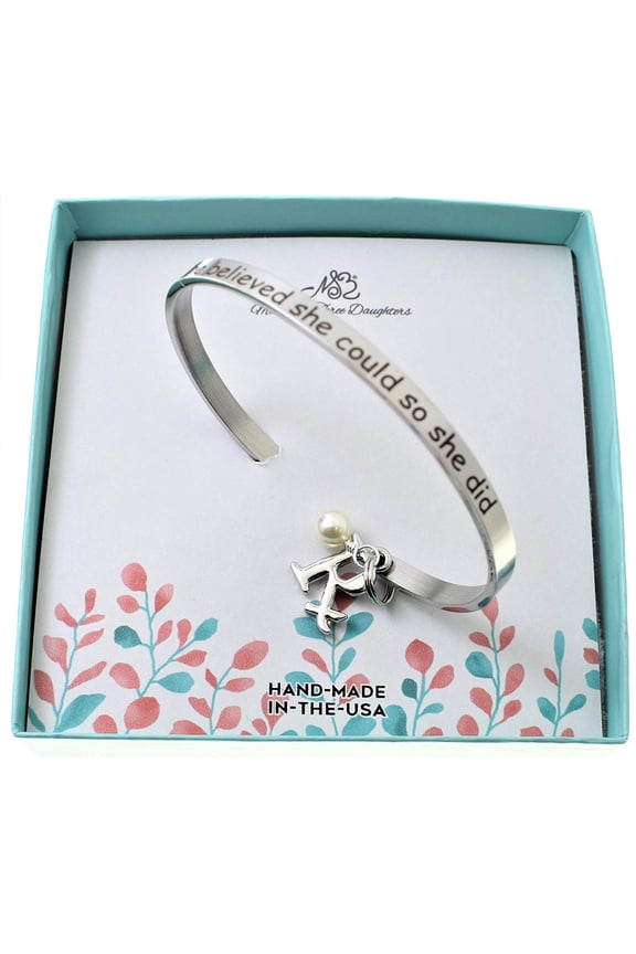 Pharmacist Bracelet. Pharmacist Gifts. Stainless Steel Cuff Bracelet with Rx Charm. Graduation Gift.