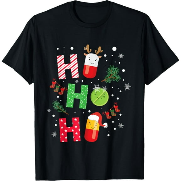 Pharmacist Christmas Pills Pharmacy Technician Holiday Gift T-Shirt