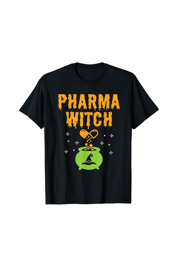Pharmacist Halloween Pharmacy Tech Pharma Witch T-Shirt , Vintage T-Shirt
